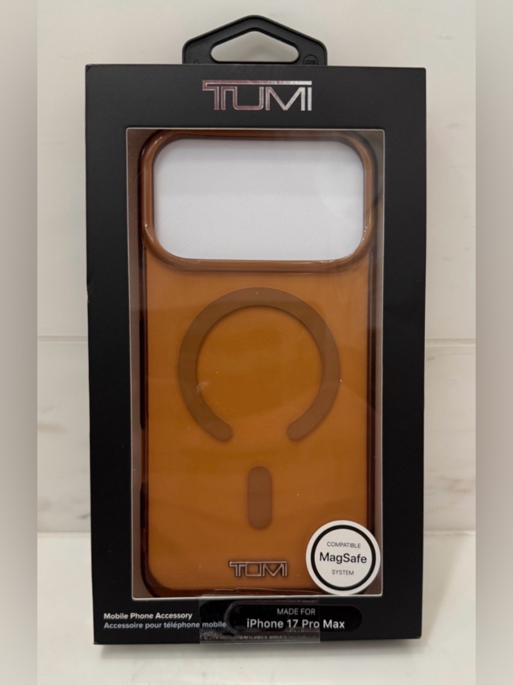 NIB Tumi Apple iPhone 17 Pro Max Phone Case - GLOSSY CLEAR ORANGE